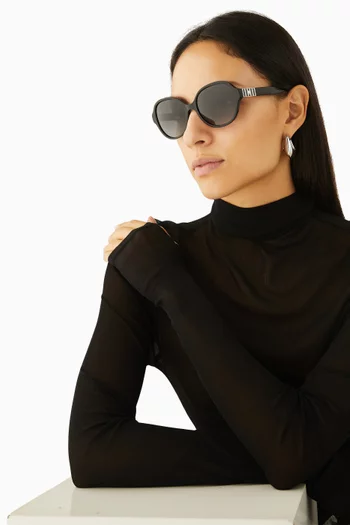 Emalie Oval Sunglasses in Acetate