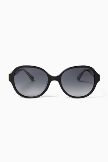 Emalie Oval Sunglasses in Acetate