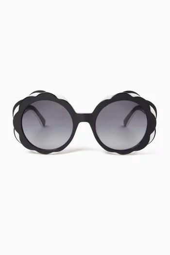 Vivi Floral Round Sunglasses in Acetate
