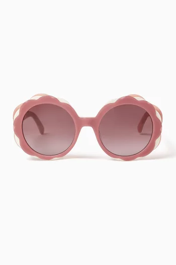 Vivi Floral Round Sunglasses in Acetate