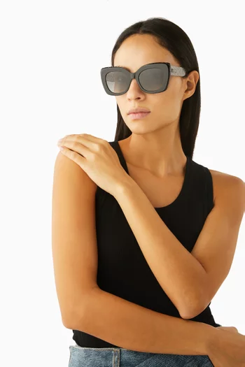 Kalie Printed Square Cat-eye Sunglasses in Acetate