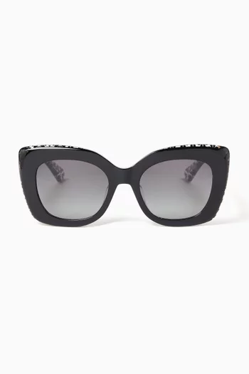 Kalie Printed Square Cat-eye Sunglasses in Acetate