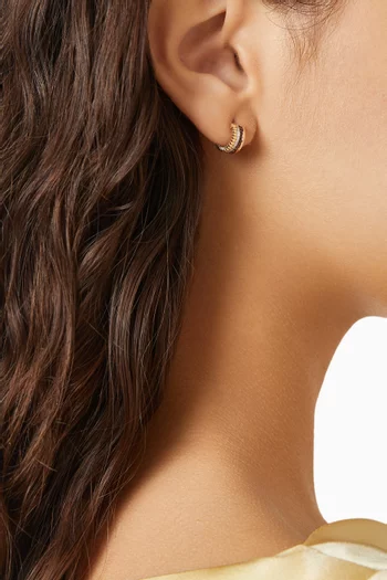 Mini Quatre Classic Diamond Hoop Earrings