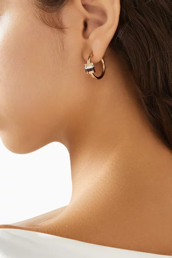 Quatre Classic Tube Diamond Hoop Earrings