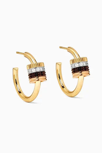 Quatre Classic Tube Diamond Hoop Earrings