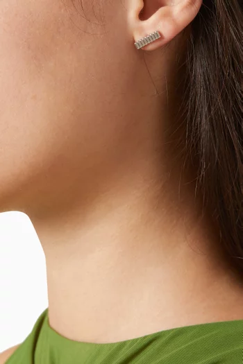 Stud Earrings Quatre Grosgrain Earrings in 18kt White Gold