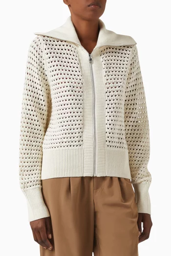 سترة إيلويز بسحّاب نسيج قطن