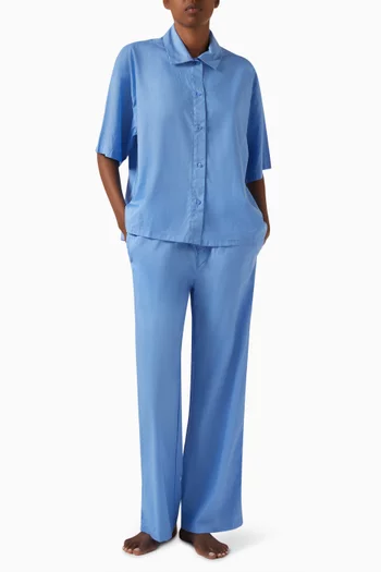 Logo Waistband Pants in Cotton-poplin