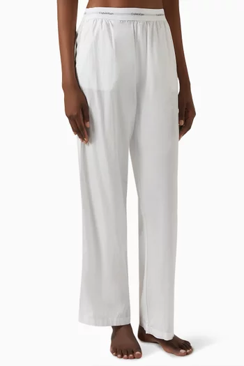 Logo Waistband Pants in Cotton-poplin
