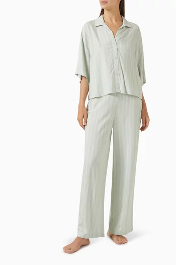 Button-down Short-sleeve Shirt in Viscose