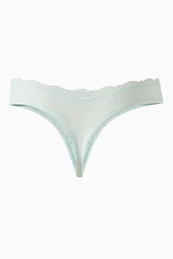 Lace-trim Thong in Stretch-nylon