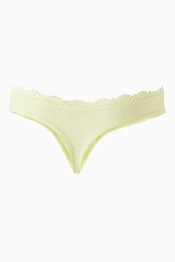 Lace-trim Thong in Stretch-nylon