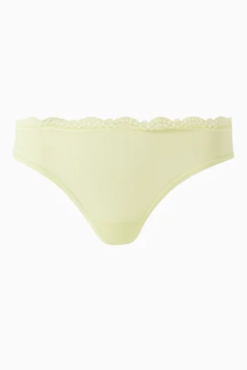 Lace-trim Thong in Stretch-nylon