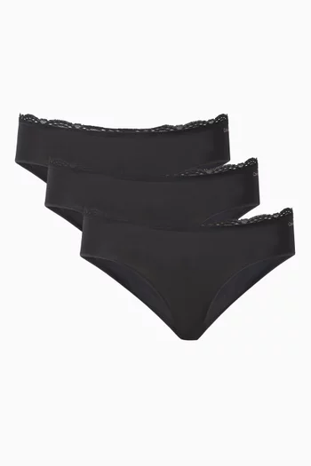 Lace-trim Hipster Briefs, Set of 3
