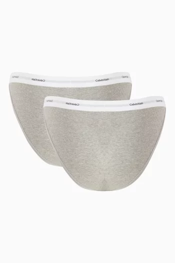Logo Tanga Bikini Briefs in Cotton, Set of 3