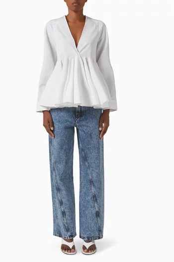 Flared Shirt in Poplin