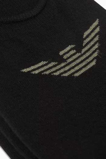 Eagle Logo Socks in Stretch Cotton Blend, Set of 3