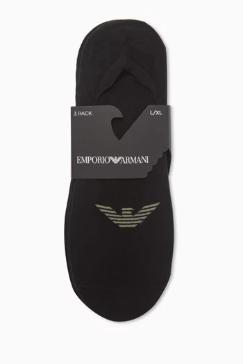 Eagle Logo Socks in Stretch Cotton Blend, Set of 3