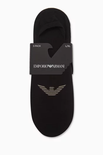 Eagle Logo Socks in Stretch Cotton Blend, Set of 3