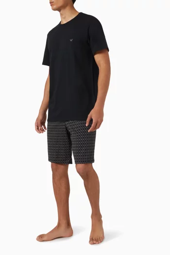 Logo Pyjama Set in Cotton