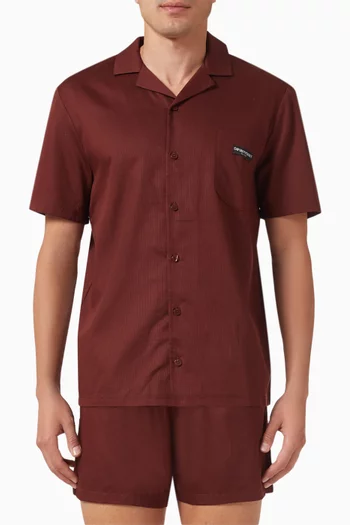 Logo Label Pyjama Set in Cotton