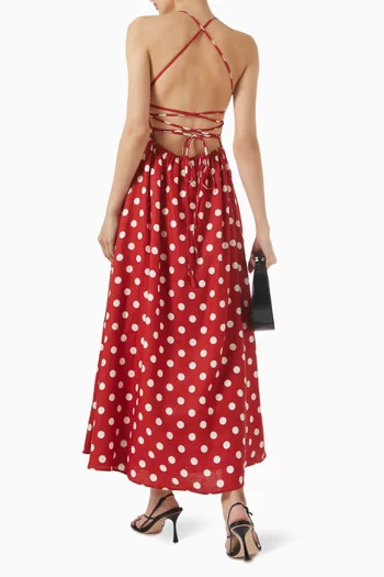 Lori Open-back Maxi Dress in Linen