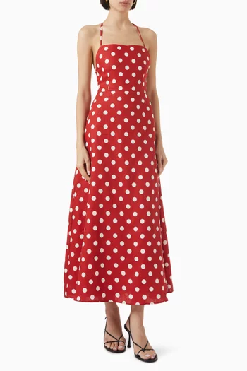 Lori Open-back Maxi Dress in Linen