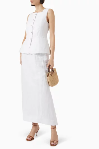 Rio Button-up Vest in Linen