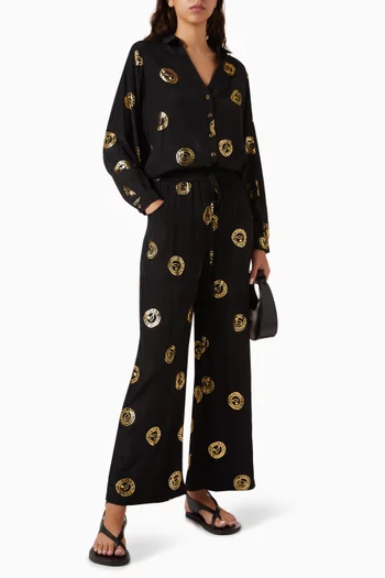 Elissa Foil Pants in Cotton-blend
