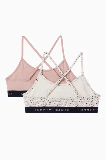 Monogram Printed Unpadded Bralettes, Pack of 2