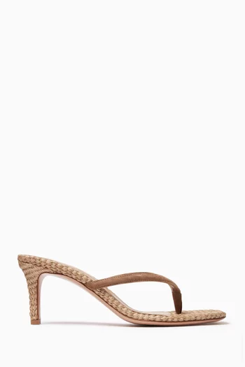 Calypso 70 Sandals in Suede & Raffia