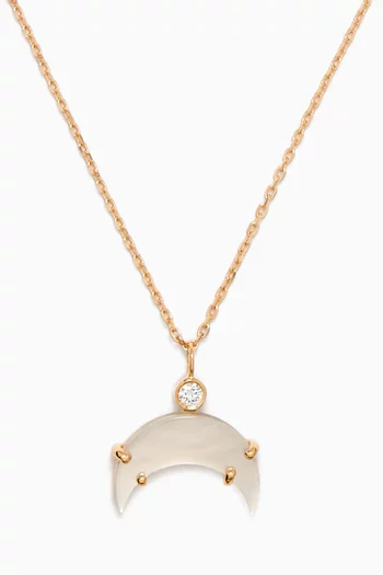 Moonstone Diamond Necklace in 18kt Gold