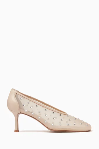 Jocelyn 70 Crystal-embellished Pumps in Mesh
