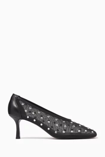 Jocelyn 70 Crystal-embellished Pumps in Mesh