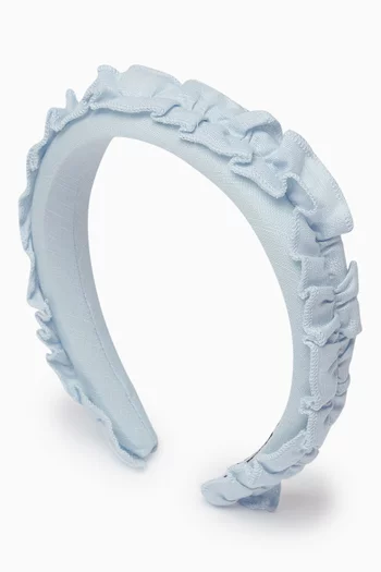 Ruffled Headband in Linen
