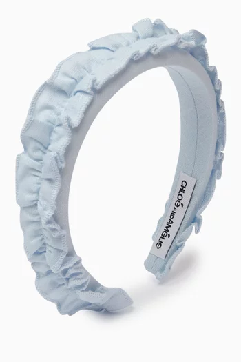 Ruffled Headband in Linen