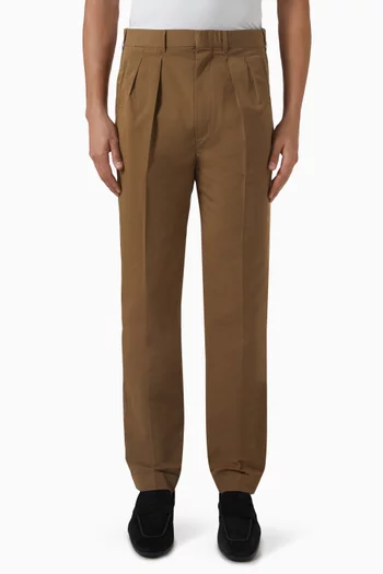 Double-pleated Pants in Cotton-silk Blend