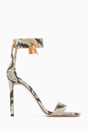Padlock 105 Sandals in Python-print Leather