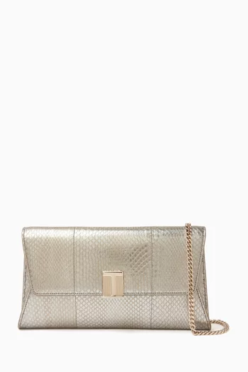 Nobile Clutch Bag in Python printed Metallic Leather
