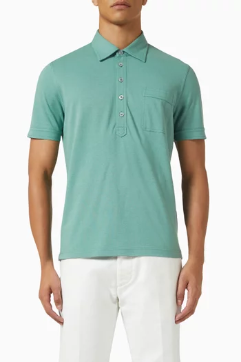 Polo Shirt in Silk-blend Piqué