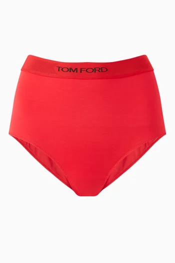 High-waisted Logo Briefs in Modal Blend