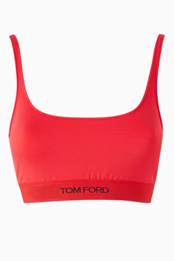 Signature Logo-tape Bra in Modal Blend