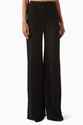 Flared Knit Pants in Viscose