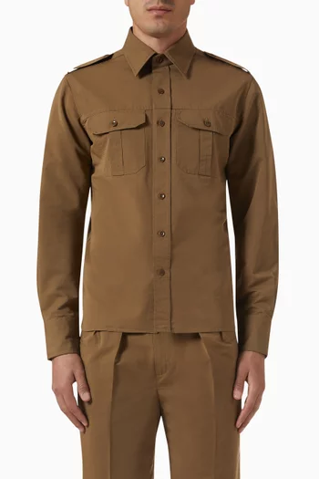 Long-sleeved Shirt in Cotton-silk Blend