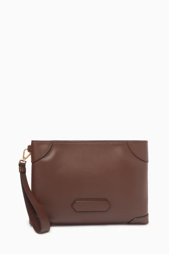 Zip Pouch in Leather