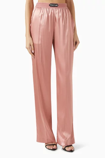PJ Pants in Stretch Silk-satin