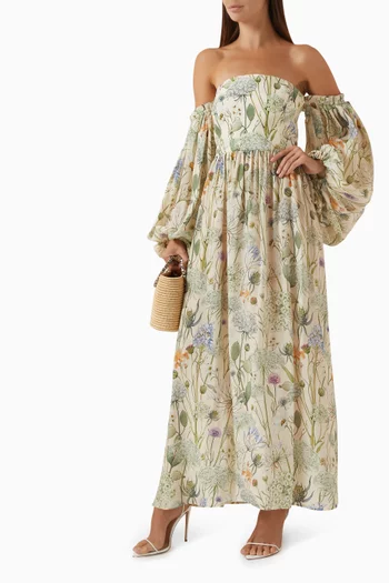 Storm Off-shoulder Maxi Dress in Cotton