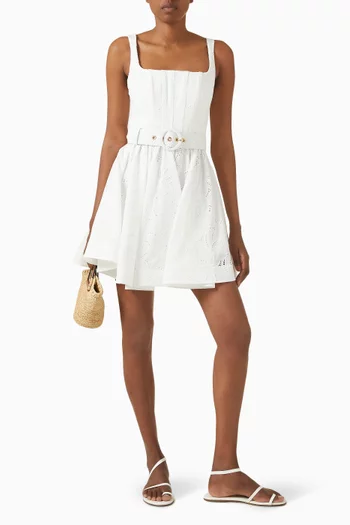 Irene Flared Mini Dress in Linen