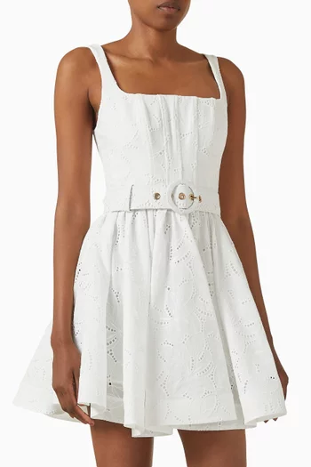 Irene Flared Mini Dress in Linen