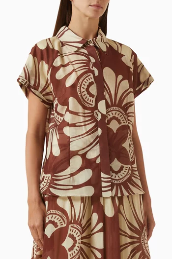 Lionel Printed Shirt in Cotton-silk